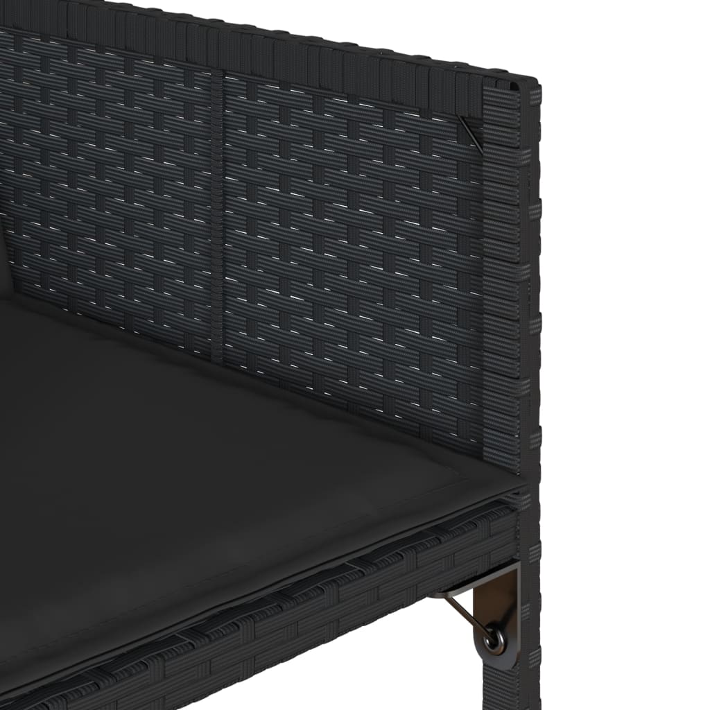 vidaXL Set mobilier de grădină cu perne, 9 piese, negru, poliratan vidaXL Set mobilier de grădină cu perne, 9 piese, negru, poliratan