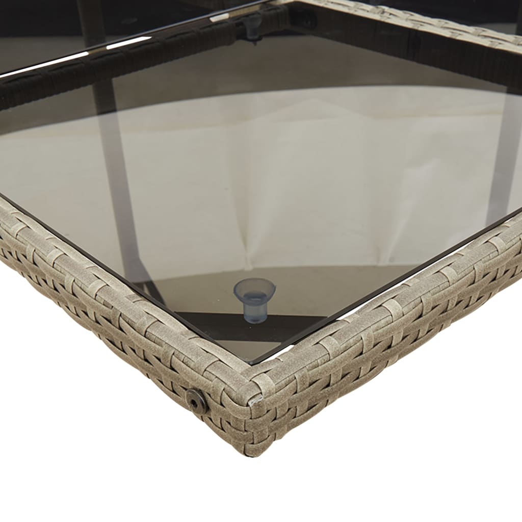 vidaXL Set mobilier grădină cu perne, 9 piese, gri, poliratan vidaXL Set mobilier grădină cu perne, 9 piese, gri, poliratan