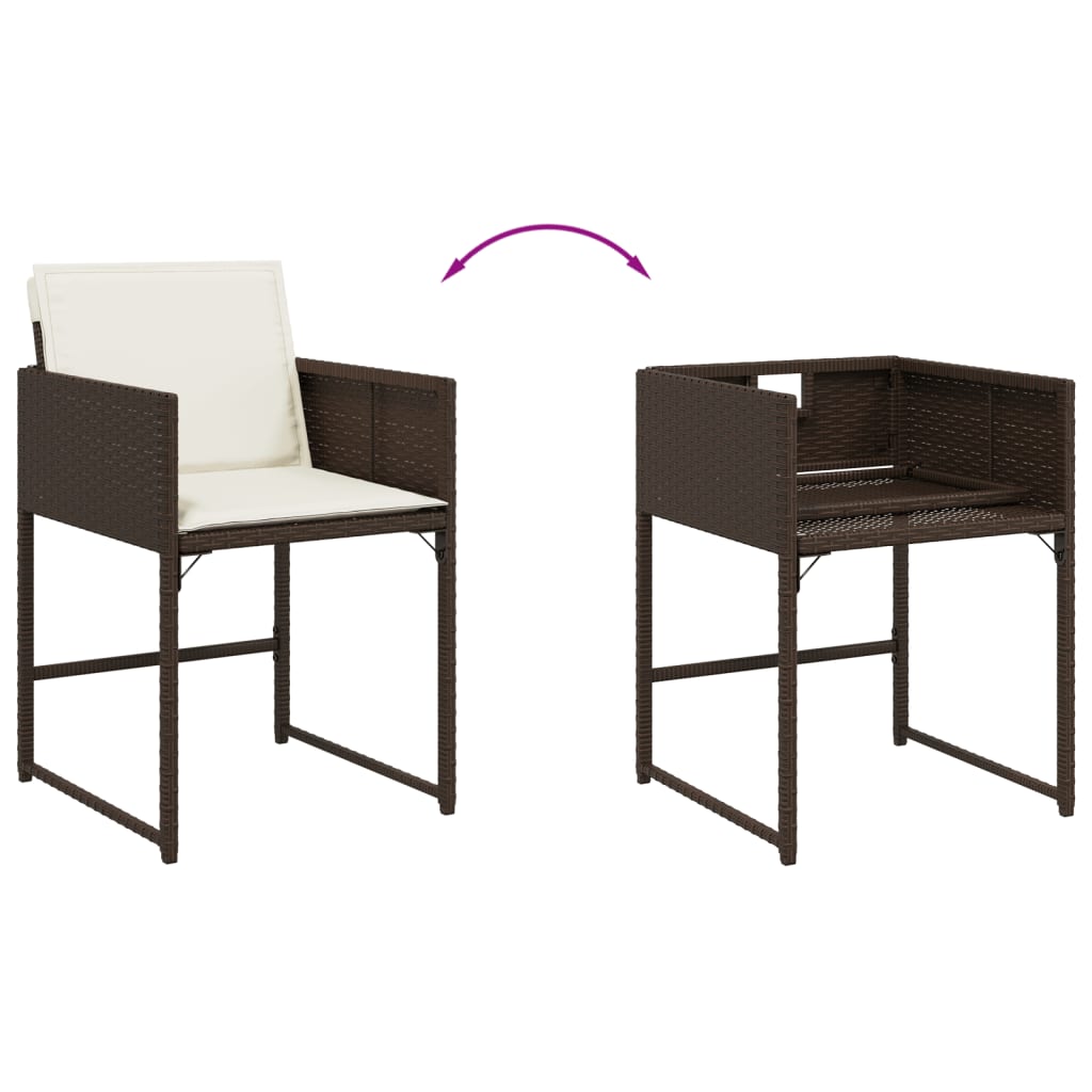 vidaXL Set mobilier de grădină cu perne, 9 piese, maro, poliratan