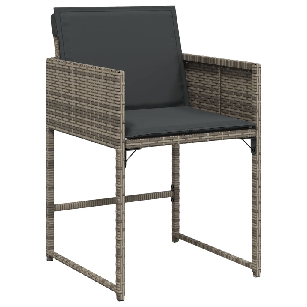 vidaXL Set mobilier grădină cu perne, 9 piese, gri, poliratan