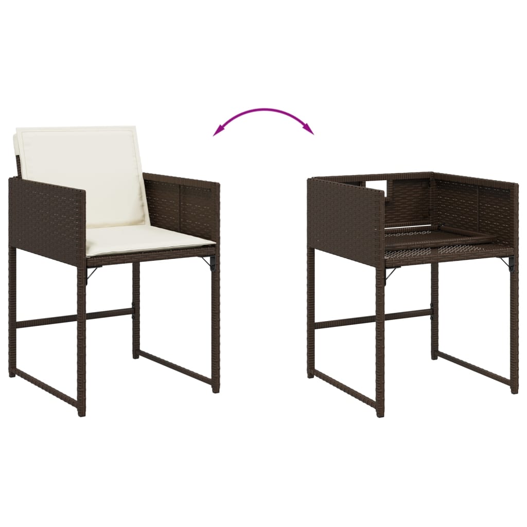 vidaXL Set mobilier de grădină, 13 piese, maro, cu perne, poliratan vidaXL Set mobilier de grădină, 13 piese, maro, cu perne, poliratan