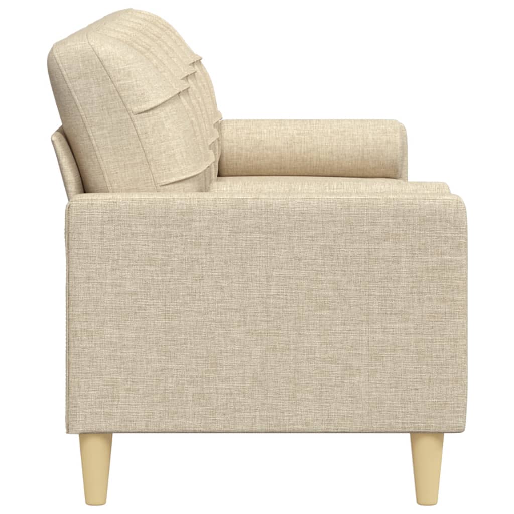 vidaXL Canapea cu 3 locuri cu pernuțe, crem, 210 cm, textil