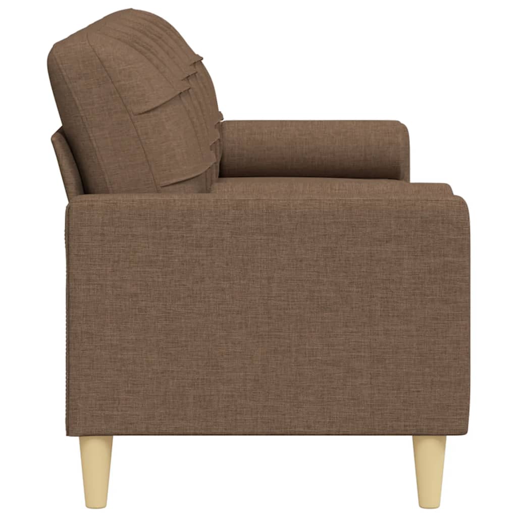 vidaXL Canapea cu 3 locuri cu pernuțe, maro, 210 cm, textil vidaXL Canapea cu 3 locuri cu pernuțe, maro, 210 cm, textil