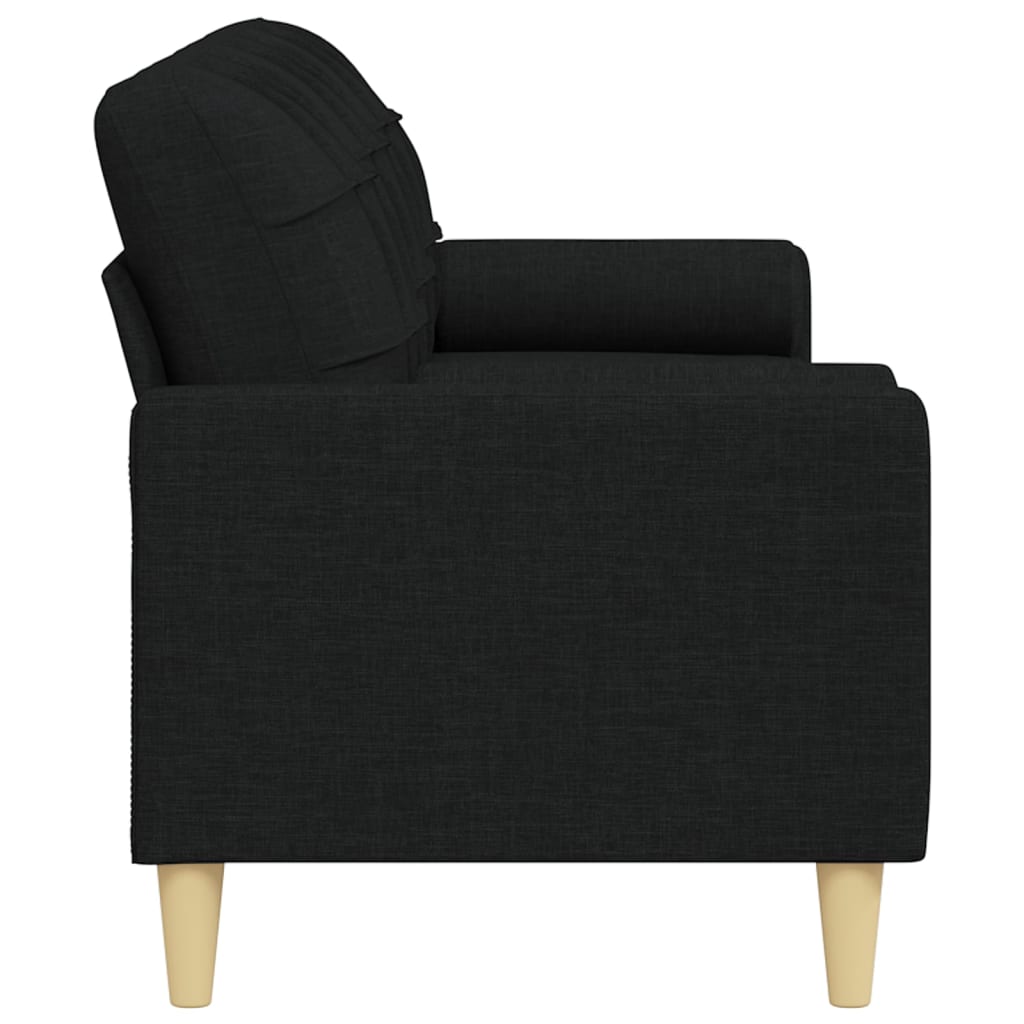 vidaXL Canapea cu 3 locuri cu pernuțe, negru, 210 cm, textil vidaXL Canapea cu 3 locuri cu pernuțe, negru, 210 cm, textil