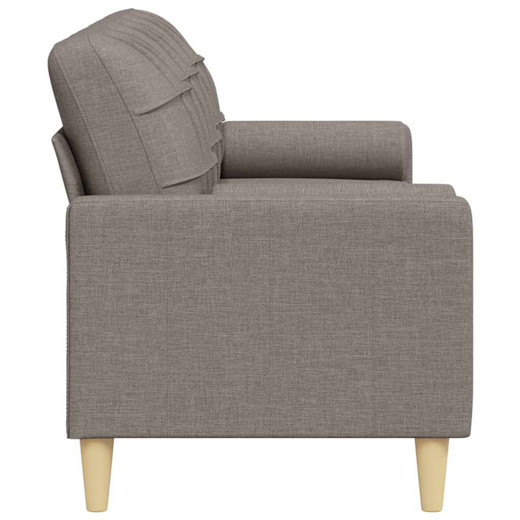 vidaXL Canapea cu 3 locuri cu pernuțe, gri taupe, 210 cm, textil