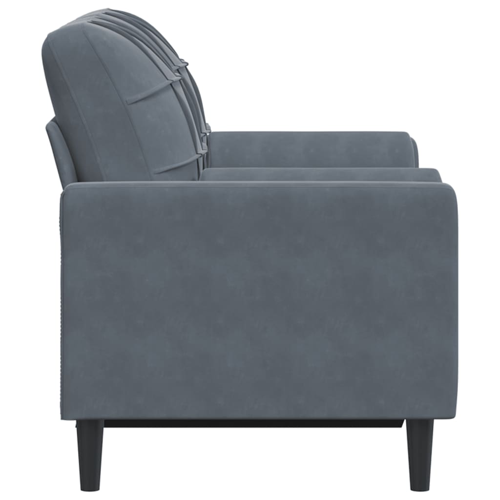 vidaXL Canapea cu 2 locuri cu pernuțe, gri închis, 120 cm, catifea vidaXL Canapea cu 2 locuri cu pernuțe, gri închis, 120 cm, catifea