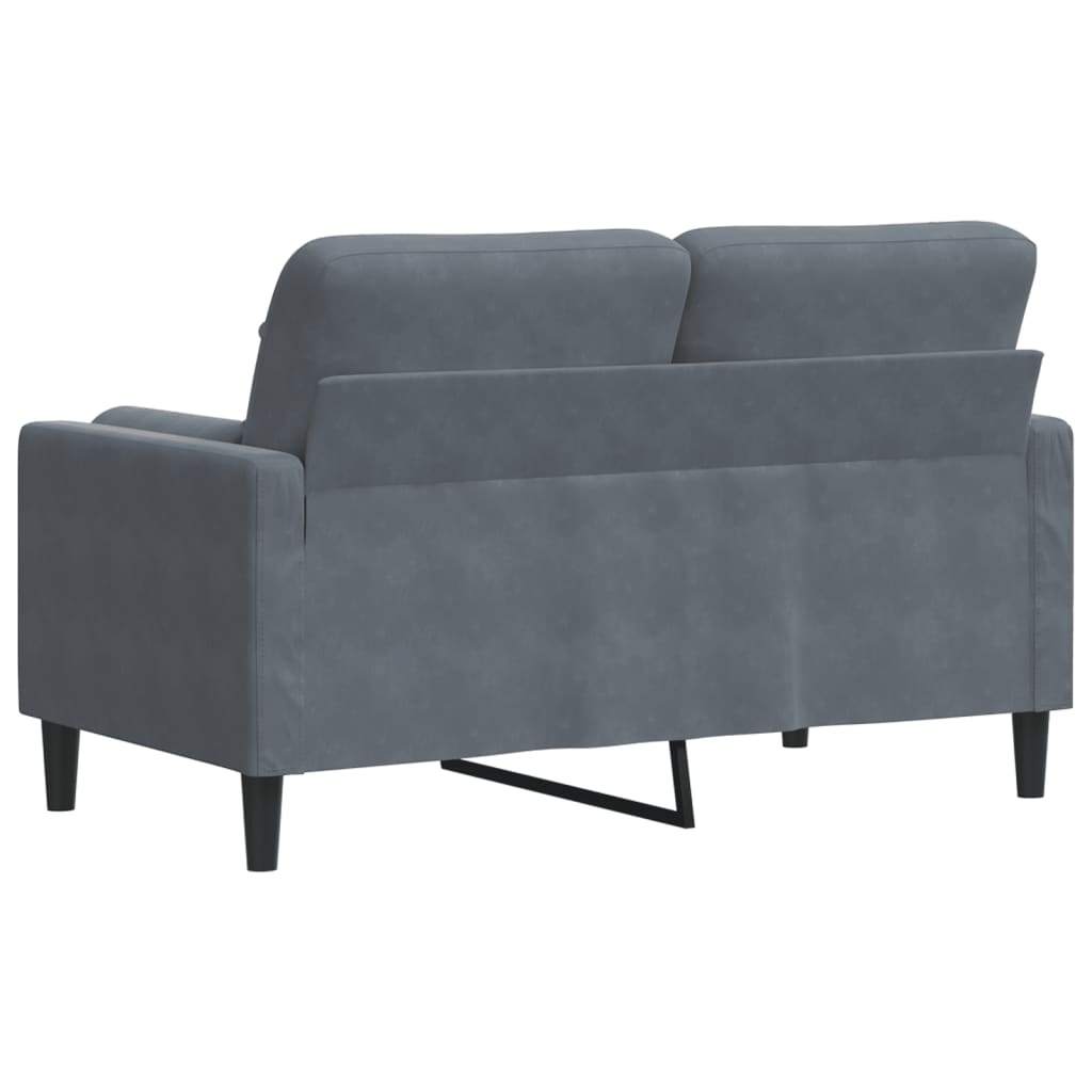 vidaXL Canapea cu 2 locuri cu pernuțe, gri închis, 120 cm, catifea vidaXL Canapea cu 2 locuri cu pernuțe, gri închis, 120 cm, catifea