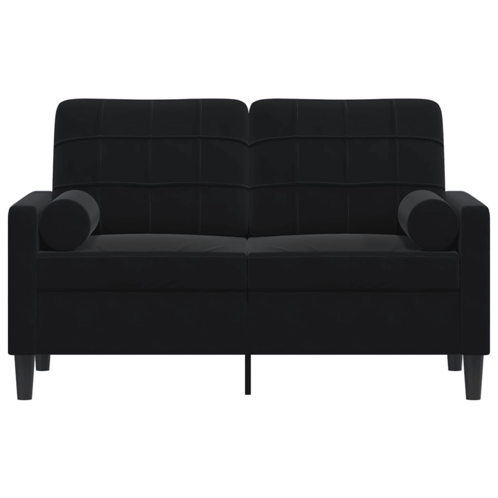 vidaXL Canapea cu 2 locuri cu pernuțe, negru, 120 cm, catifea vidaXL Canapea cu 2 locuri cu pernuțe, negru, 120 cm, catifea