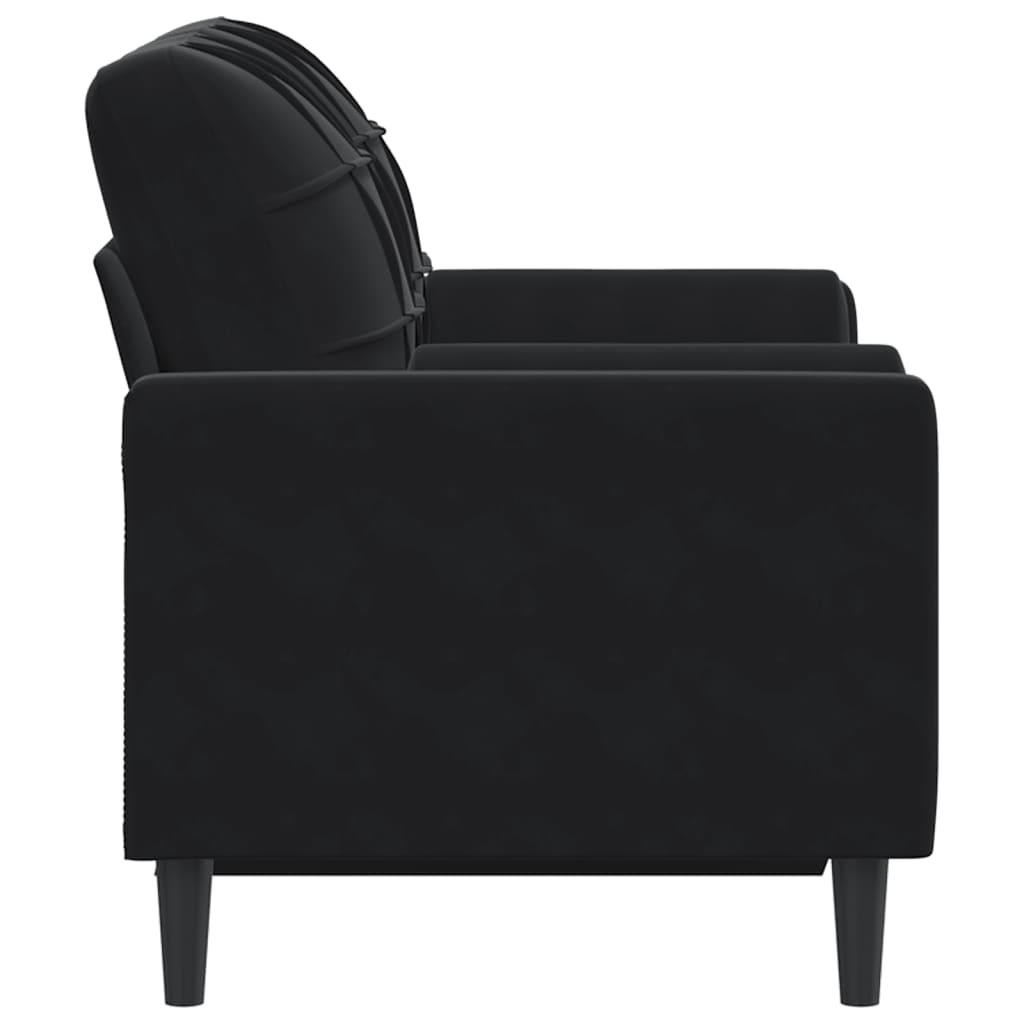 vidaXL Canapea cu 2 locuri cu pernuțe, negru, 120 cm, catifea vidaXL Canapea cu 2 locuri cu pernuțe, negru, 120 cm, catifea