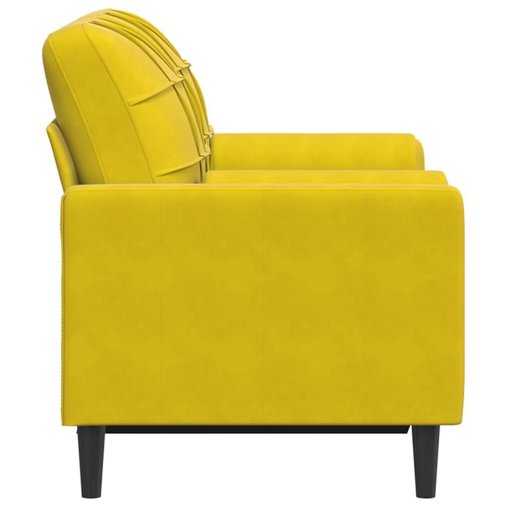 vidaXL Canapea cu 2 locuri cu pernuțe, galben, 120 cm, catifea vidaXL Canapea cu 2 locuri cu pernuțe, galben, 120 cm, catifea