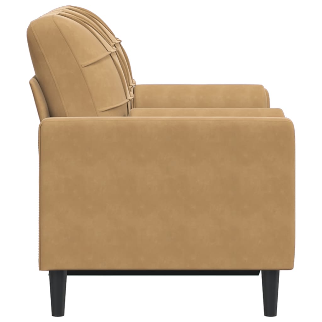 vidaXL Canapea cu 2 locuri cu pernuțe, maro, 120 cm, catifea vidaXL Canapea cu 2 locuri cu pernuțe, maro, 120 cm, catifea