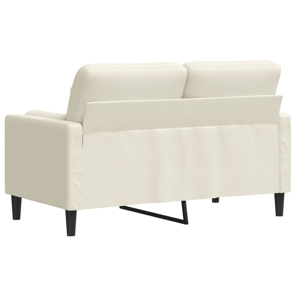 vidaXL Canapea cu 2 locuri cu pernuțe, crem, 120 cm, catifea vidaXL Canapea cu 2 locuri cu pernuțe, crem, 120 cm, catifea