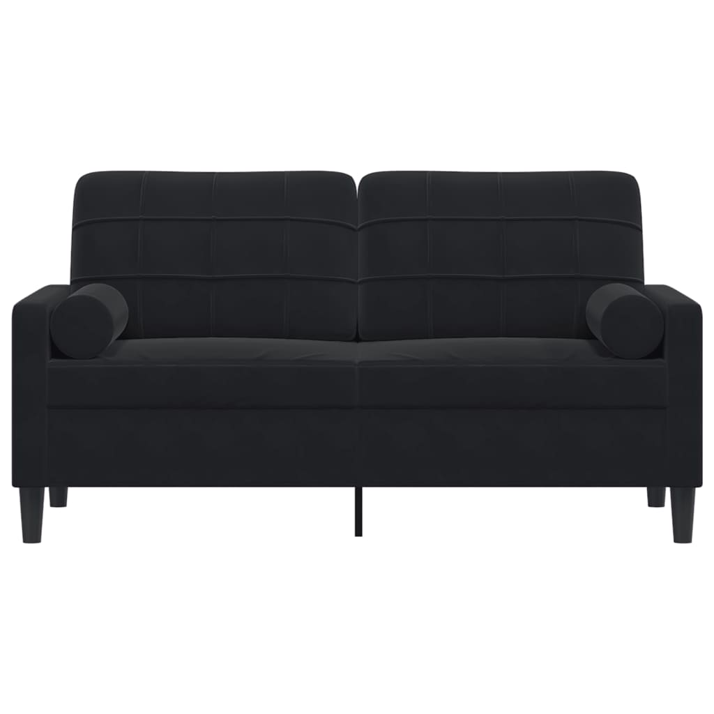 vidaXL Canapea cu 2 locuri cu pernuțe, negru, 140 cm, catifea vidaXL Canapea cu 2 locuri cu pernuțe, negru, 140 cm, catifea