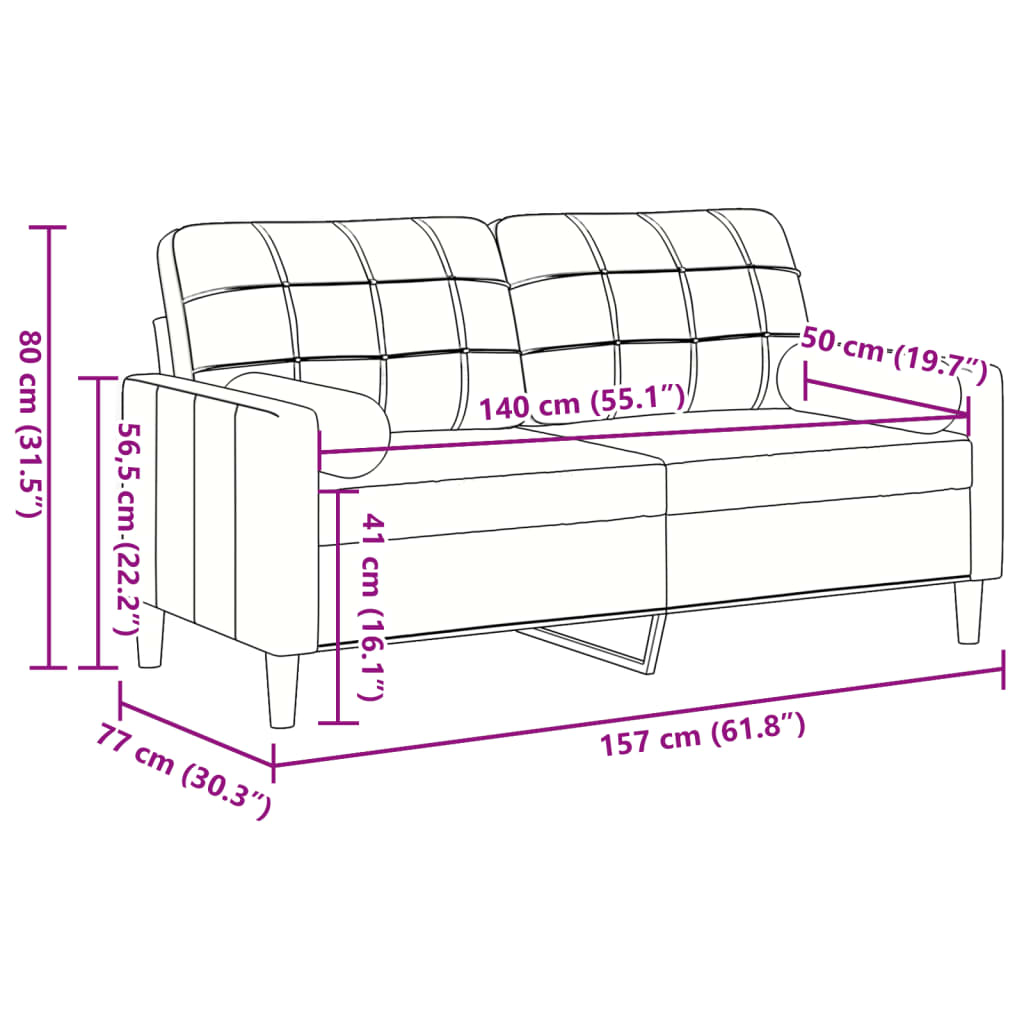 vidaXL Canapea cu 2 locuri cu pernuțe, negru, 140 cm, catifea vidaXL Canapea cu 2 locuri cu pernuțe, negru, 140 cm, catifea