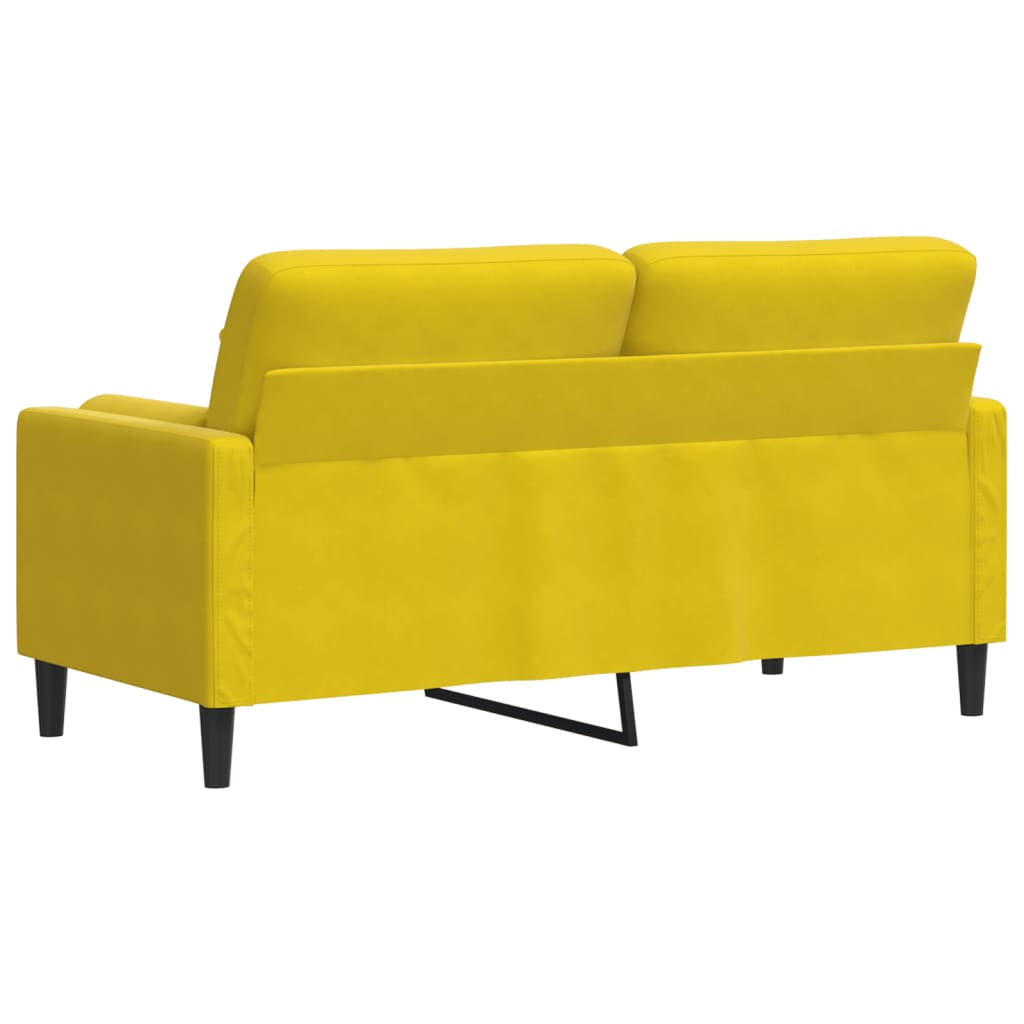 vidaXL Canapea cu 2 locuri cu pernuțe, galben, 140 cm, catifea vidaXL Canapea cu 2 locuri cu pernuțe, galben, 140 cm, catifea