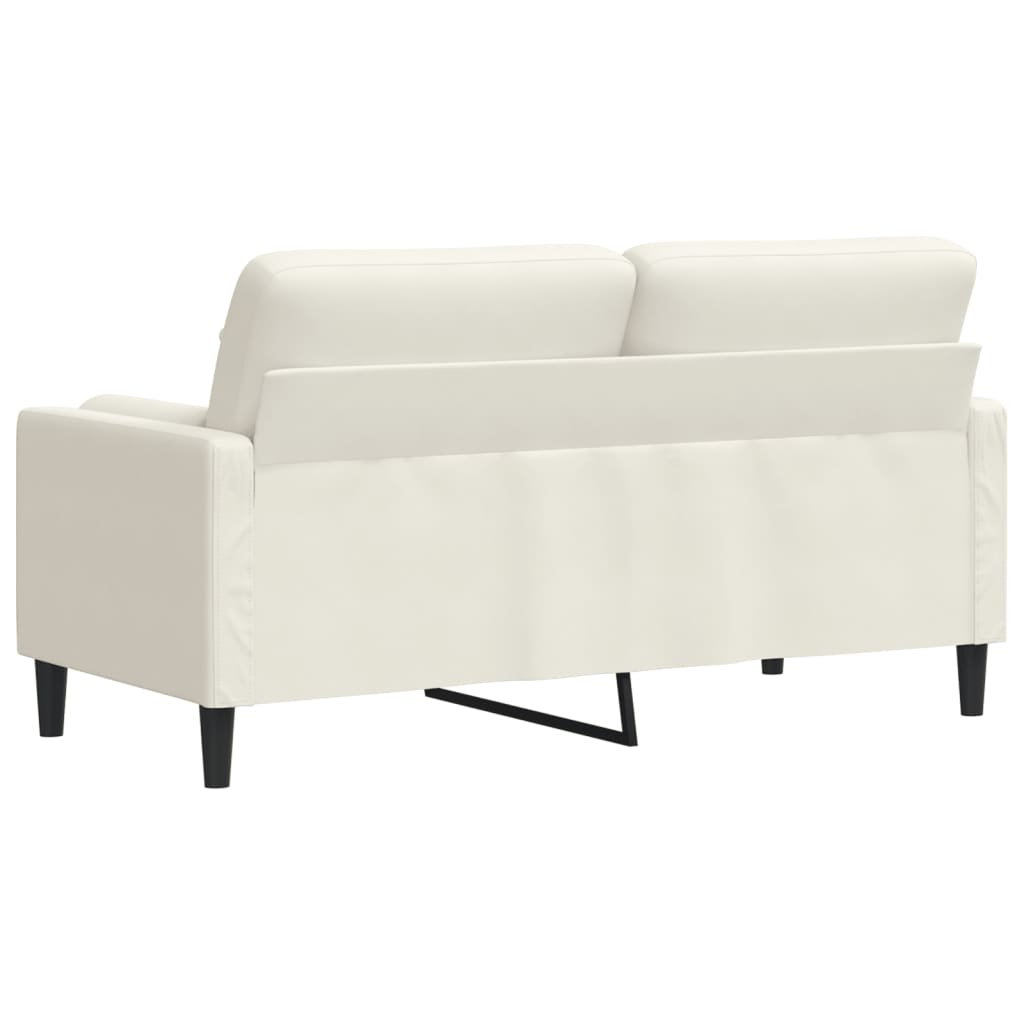 vidaXL Canapea cu 2 locuri cu pernuțe, crem, 140 cm, catifea vidaXL Canapea cu 2 locuri cu pernuțe, crem, 140 cm, catifea