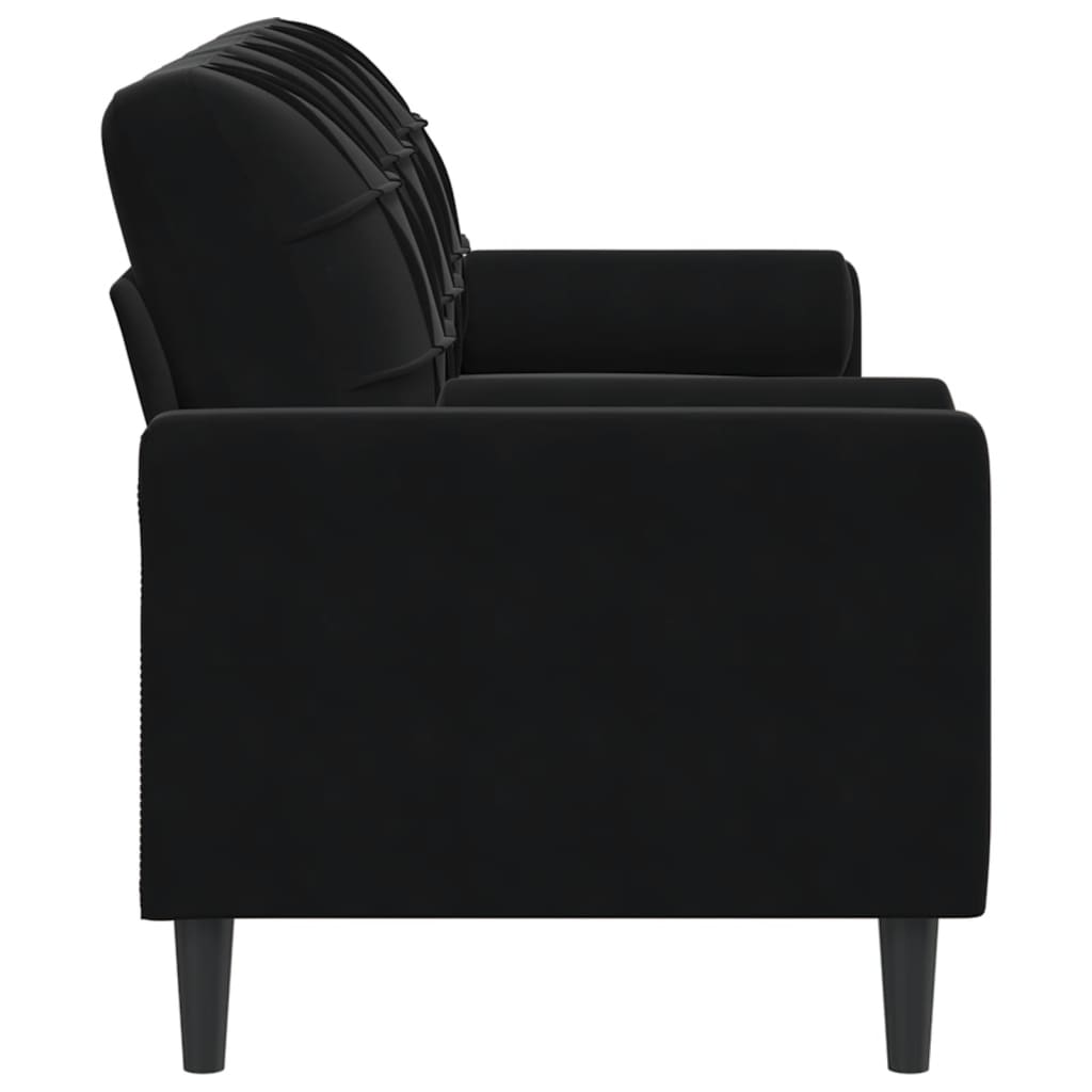 vidaXL Canapea cu 3 locuri cu pernuțe, negru, 180 cm, catifea vidaXL Canapea cu 3 locuri cu pernuțe, negru, 180 cm, catifea