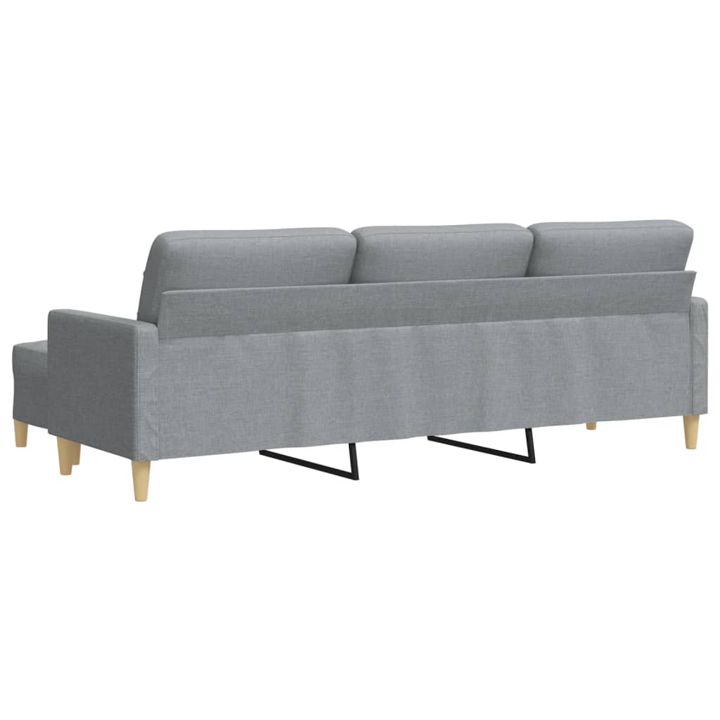 vidaXL Canapea cu 3 locuri și taburet, gri deschis, 210 cm, textil vidaXL Canapea cu 3 locuri și taburet, gri deschis, 210 cm, textil