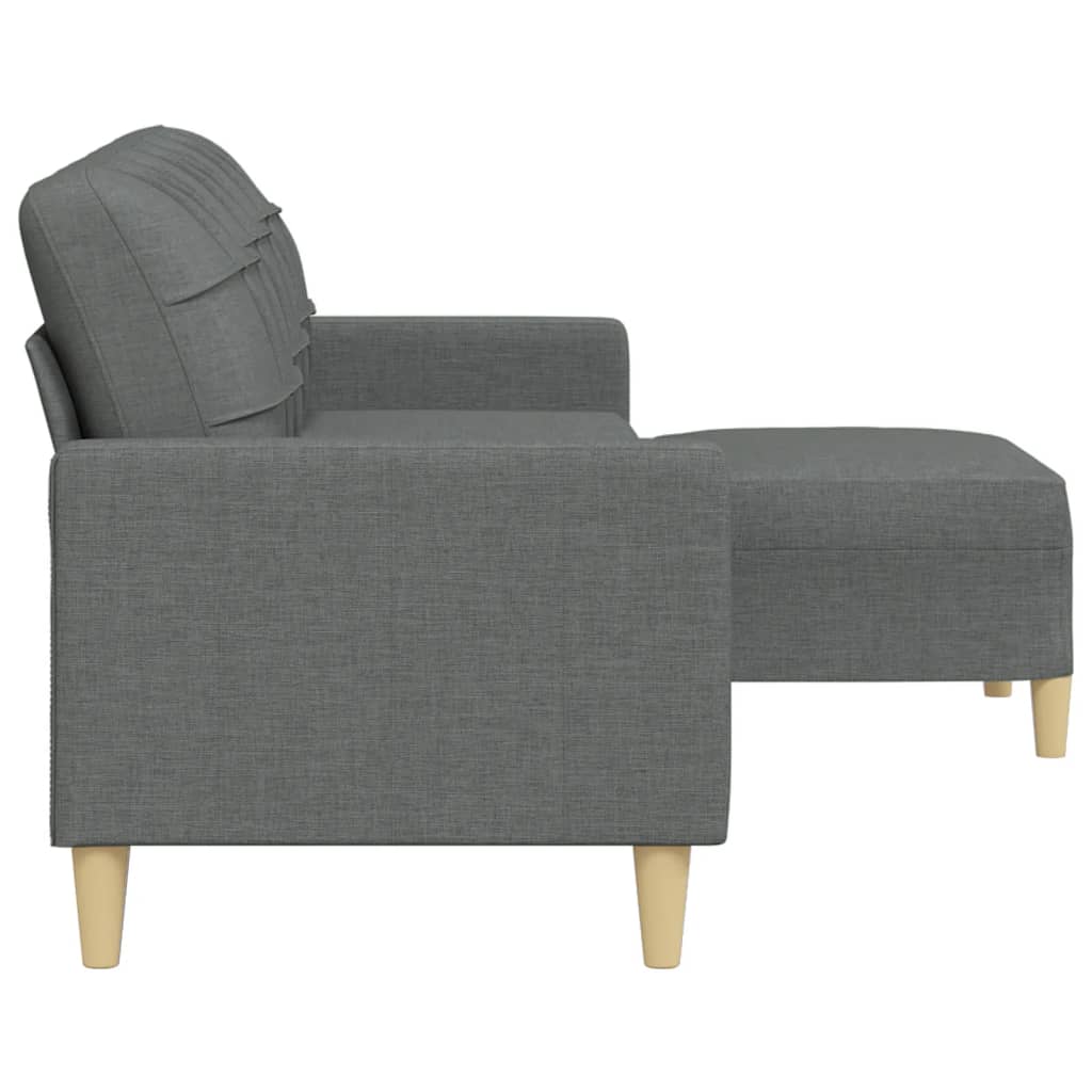vidaXL Canapea cu 3 locuri și taburet, gri închis, 210 cm, textil vidaXL Canapea cu 3 locuri și taburet, gri închis, 210 cm, textil