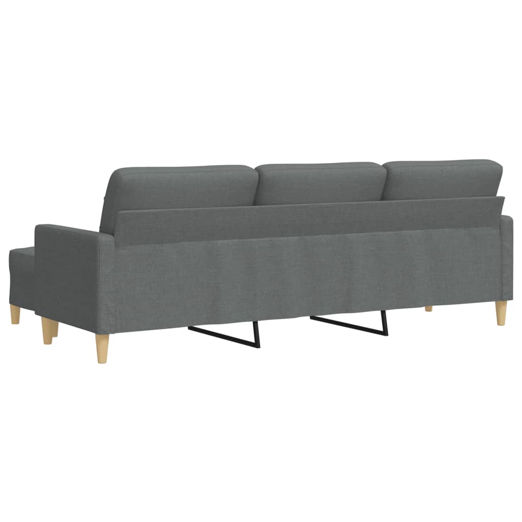 vidaXL Canapea cu 3 locuri și taburet, gri închis, 210 cm, textil vidaXL Canapea cu 3 locuri și taburet, gri închis, 210 cm, textil