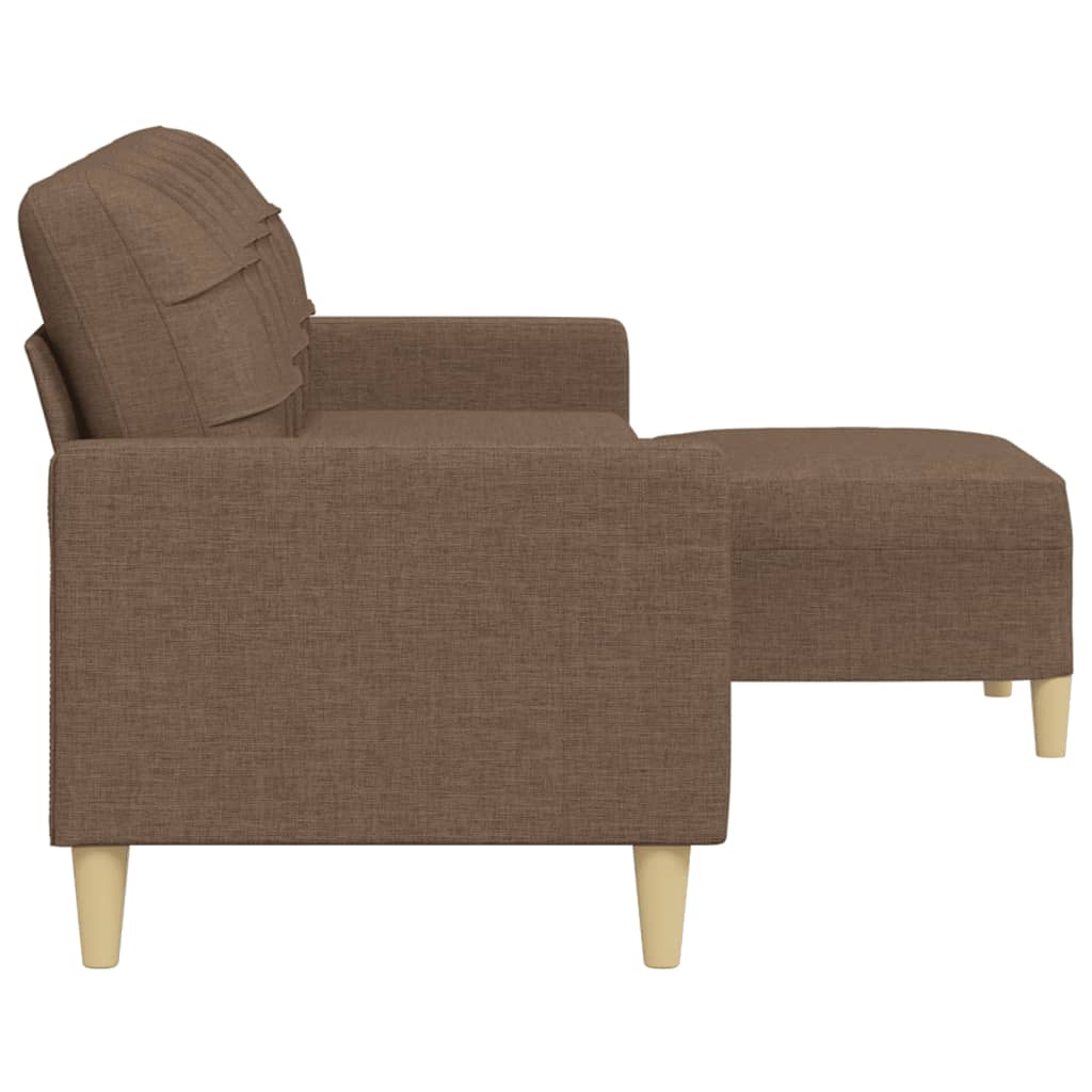 vidaXL Canapea cu 3 locuri și taburet, maro, 210 cm, textil vidaXL Canapea cu 3 locuri și taburet, maro, 210 cm, textil