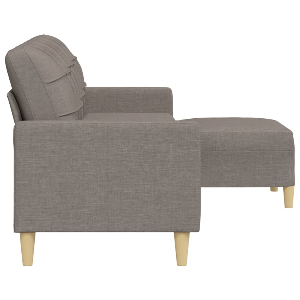 vidaXL Canapea cu 3 locuri și taburet, taupe, 210 cm, textil vidaXL Canapea cu 3 locuri și taburet, taupe, 210 cm, textil