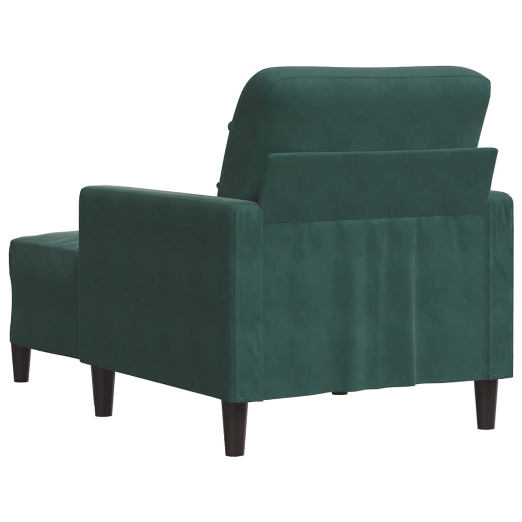 vidaXL Fotoliu canapea cu taburet, verde închis, 60 cm, catifea