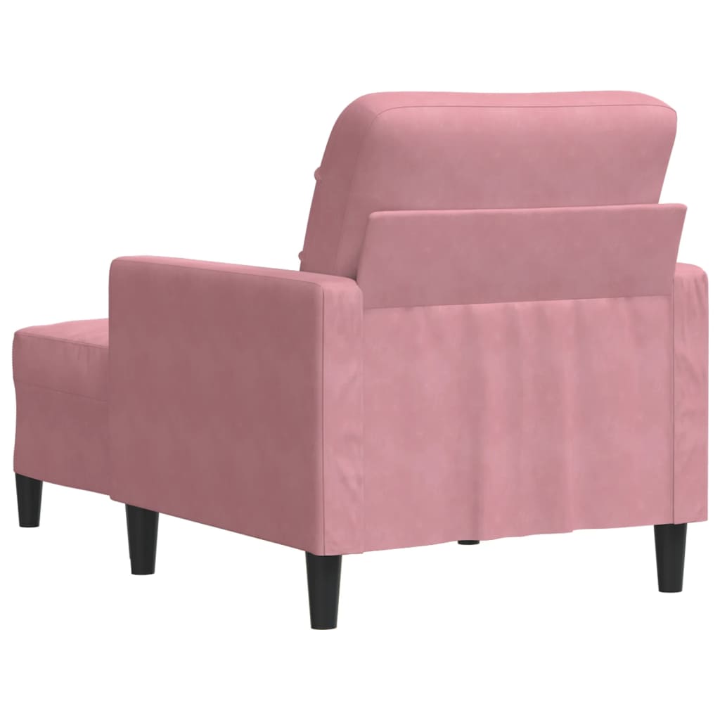 vidaXL Fotoliu canapea cu taburet, roz, 60 cm, catifea