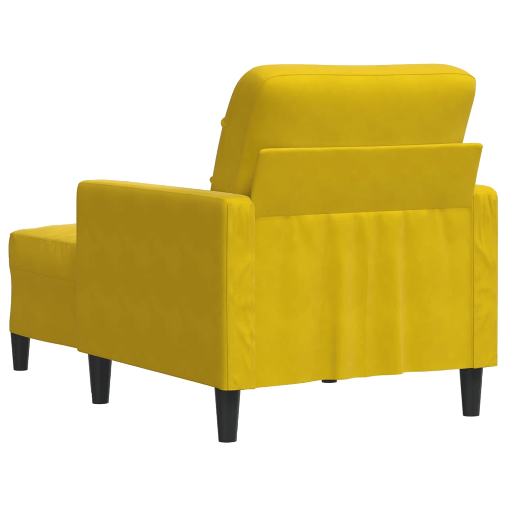 vidaXL Fotoliu canapea cu taburet, galben, 60 cm, catifea