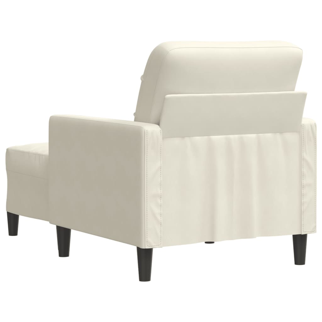 vidaXL Fotoliu canapea cu taburet, crem, 60 cm, catifea
