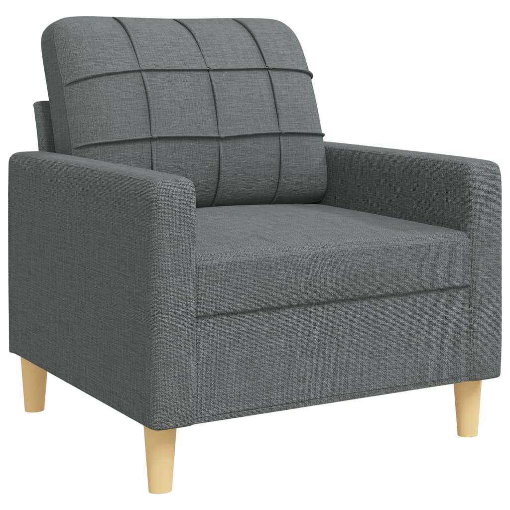 vidaXL Set de canapele, 3 piese, gri închis, textil vidaXL Set de canapele, 3 piese, gri închis, textil