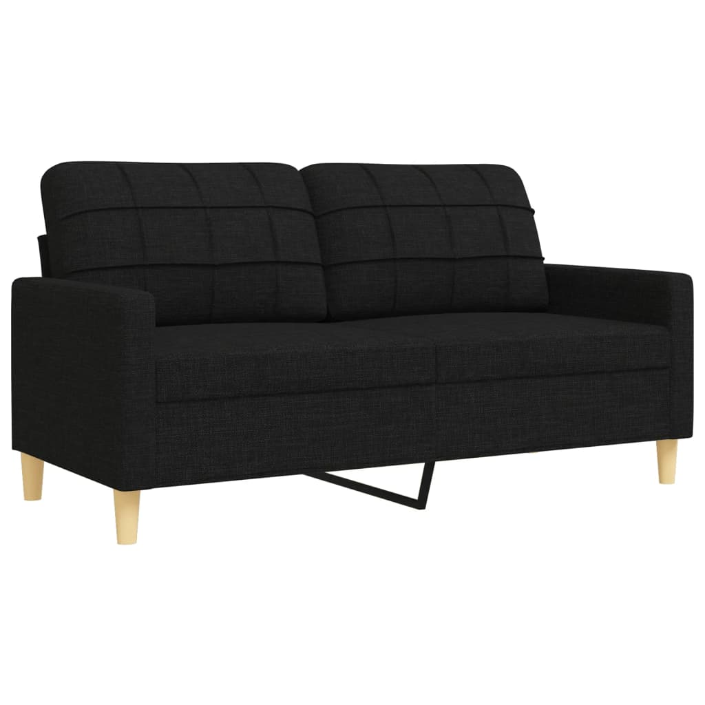vidaXL Set de canapele, 3 piese, negru, textil vidaXL Set de canapele, 3 piese, negru, textil