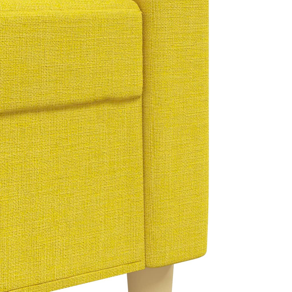 vidaXL Set de canapele, 3 piese, galben deschis, textil vidaXL Set de canapele, 3 piese, galben deschis, textil