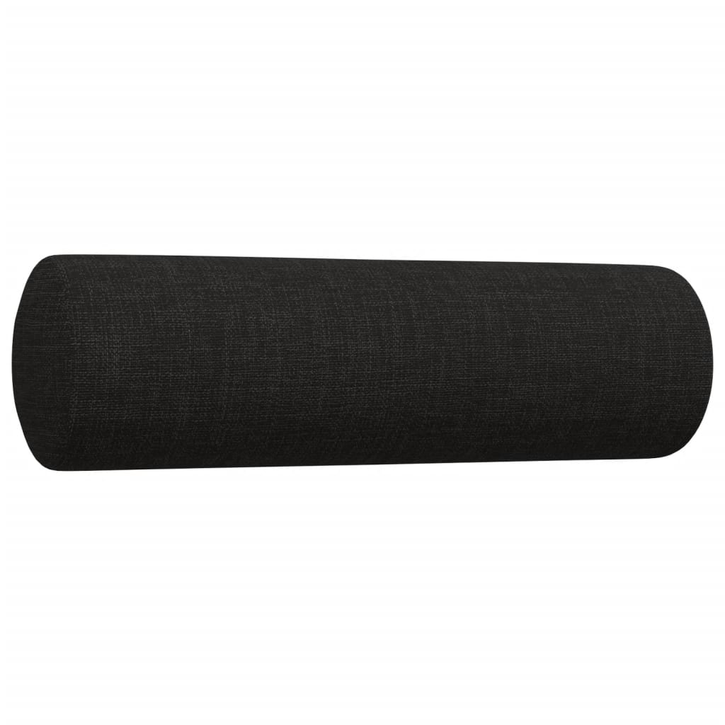 vidaXL Set de canapele cu perne decorative, 3 piese, negru, textil