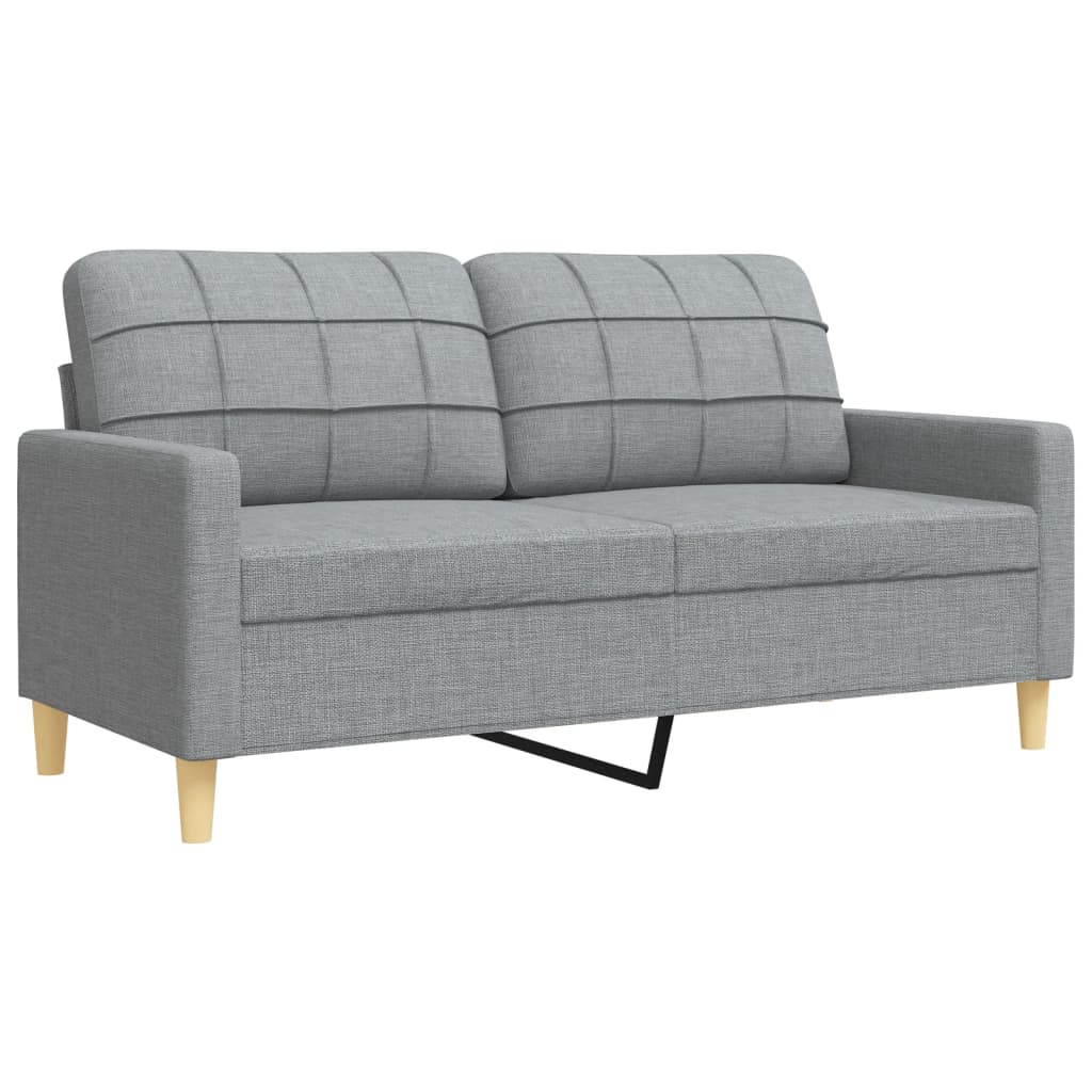 vidaXL Set canapele cu taburet și perne, 4 piese, gri deschis, textil vidaXL Set canapele cu taburet și perne, 4 piese, gri deschis, textil