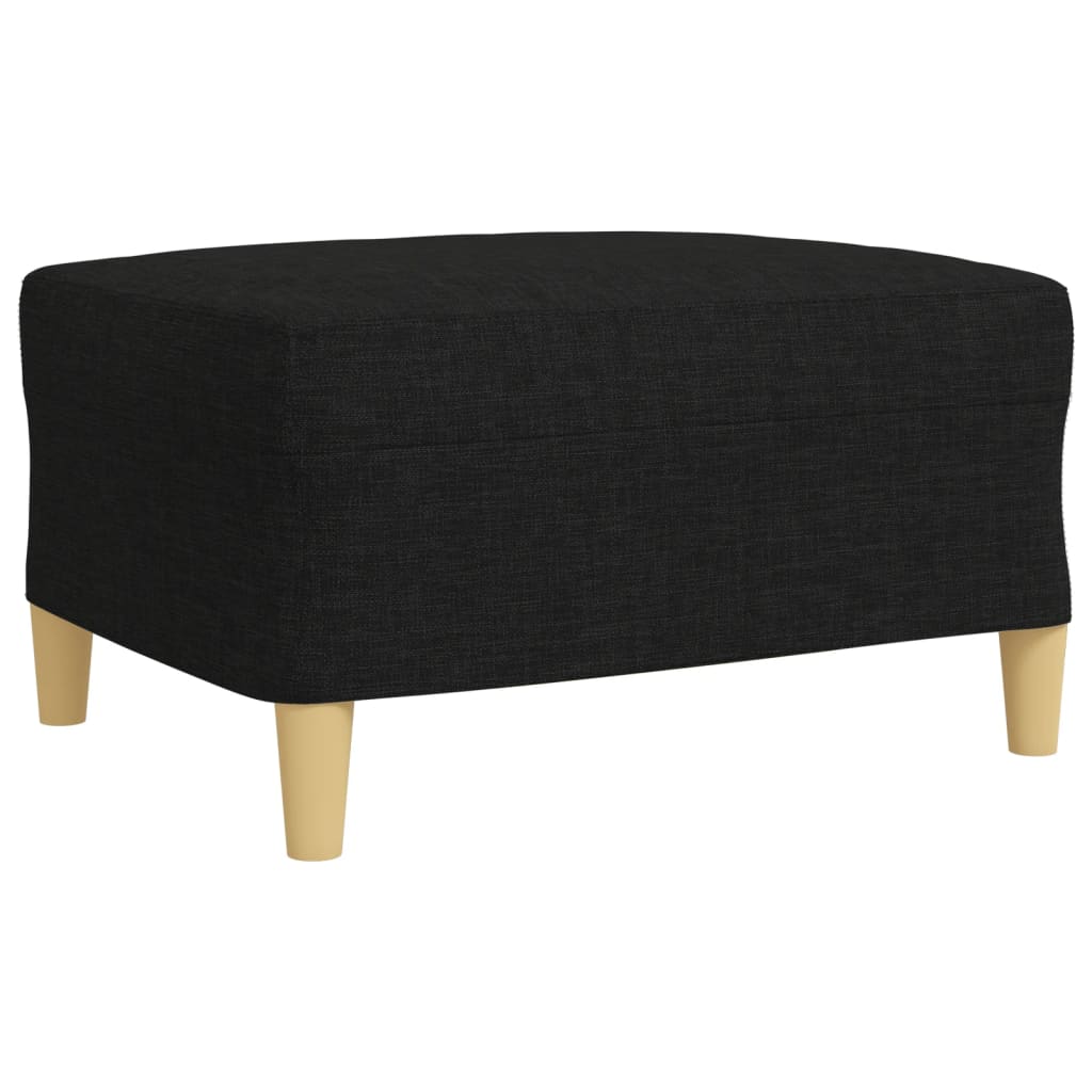 vidaXL Set canapele cu taburet și perne, 4 piese, negru, textil vidaXL Set canapele cu taburet și perne, 4 piese, negru, textil