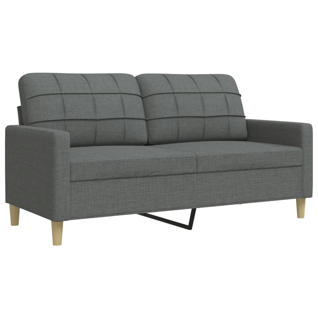 vidaXL Set de canapele, 2 piese, gri închis, material textil vidaXL Set de canapele, 2 piese, gri închis, material textil