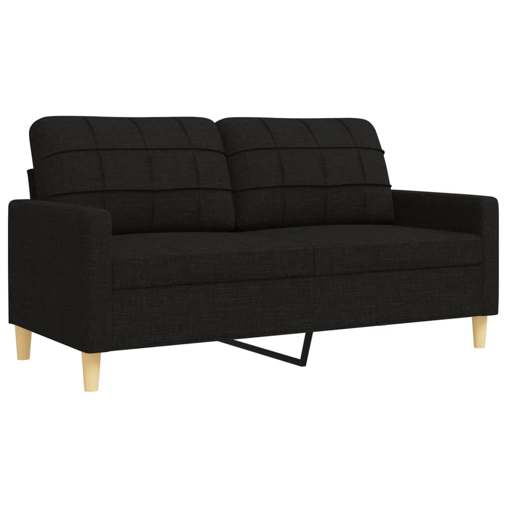 vidaXL Set de canapele, 2 piese, negru, material textil vidaXL Set de canapele, 2 piese, negru, material textil