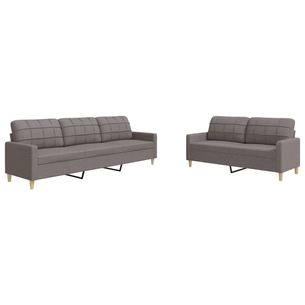 vidaXL Set de canapele, 2 piese, gri taupe, material