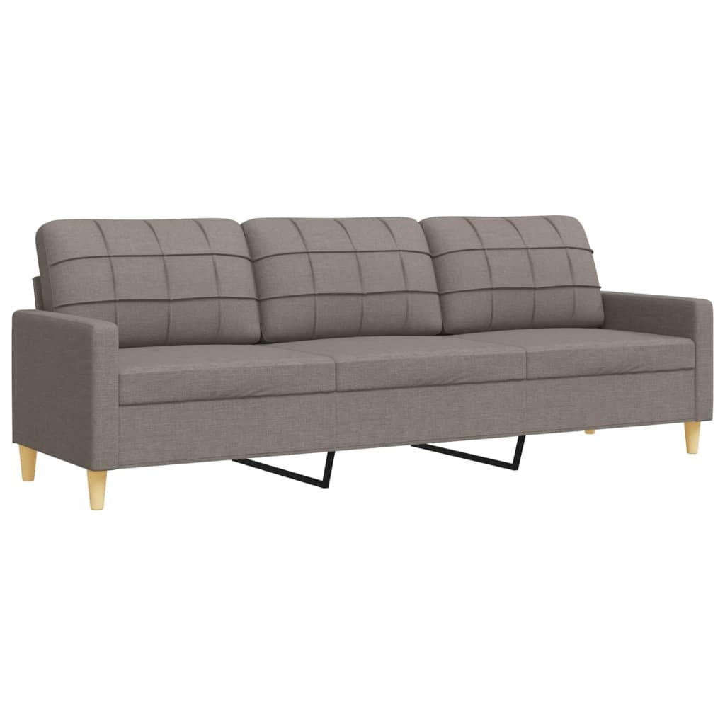 vidaXL Set de canapele, 2 piese, gri taupe, material