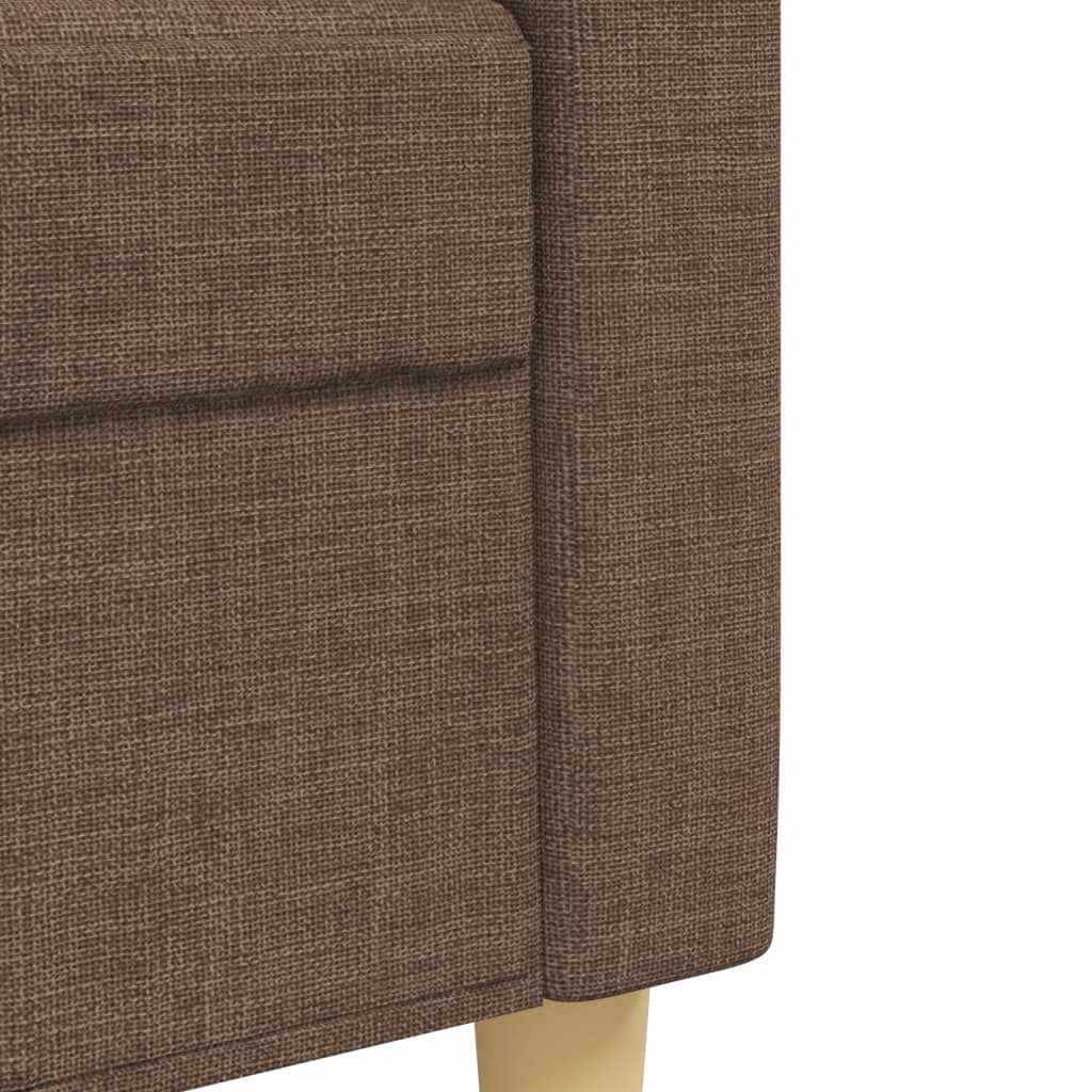 vidaXL Set de canapele cu taburet, 3 piese, maro, textil