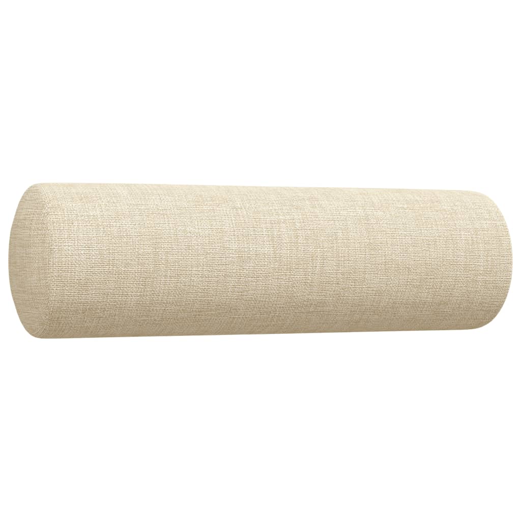 vidaXL Set de canapele cu perne decorative, 2 piese, crem, textil