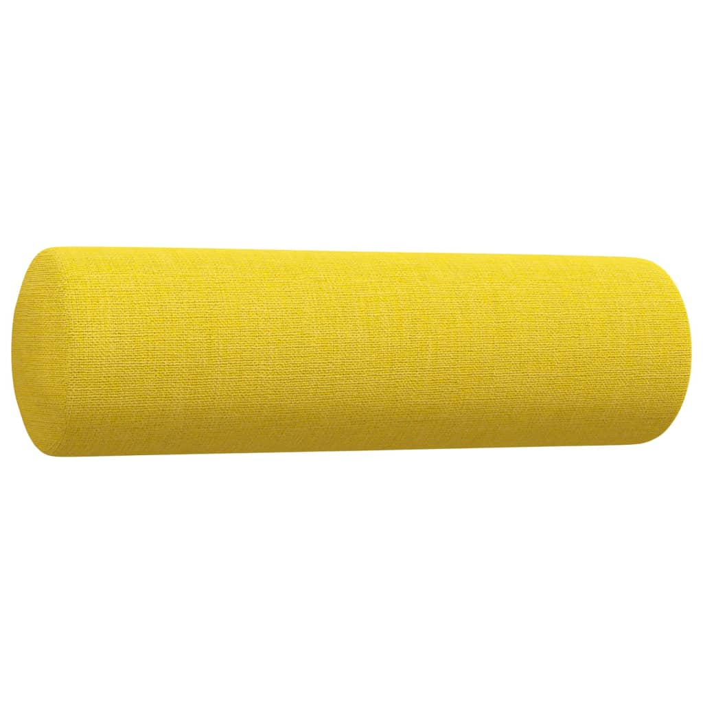 vidaXL Set de canapele cu perne rulou, 2 piese, galben deschis, textil