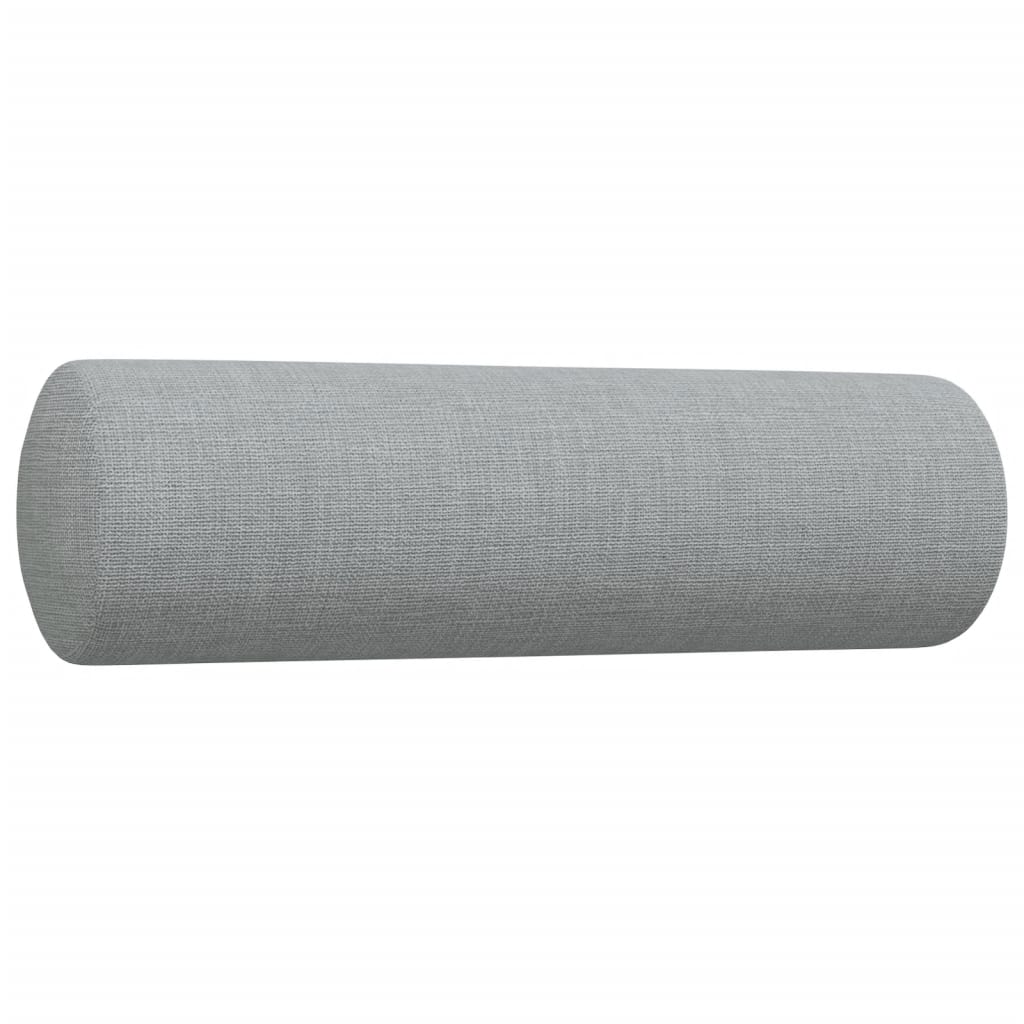 vidaXL Set canapele cu taburet și perne, 3 piese, gri deschis, textil