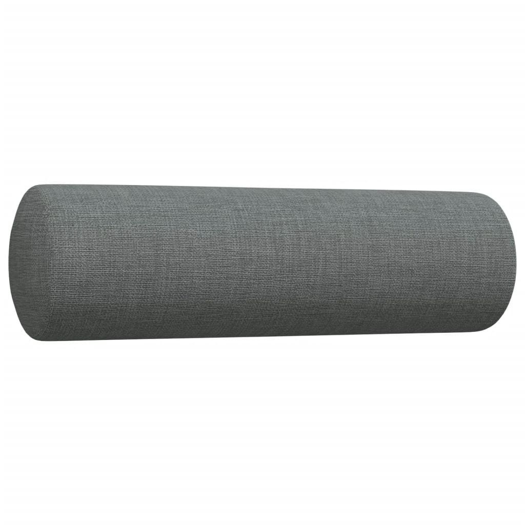 vidaXL Set canapele cu taburet și perne, 3 piese, gri închis, textil