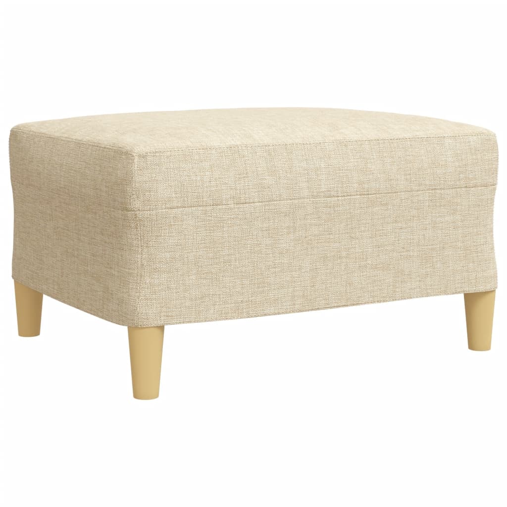 vidaXL Set canapele cu taburet și perne, 3 piese, crem, textil