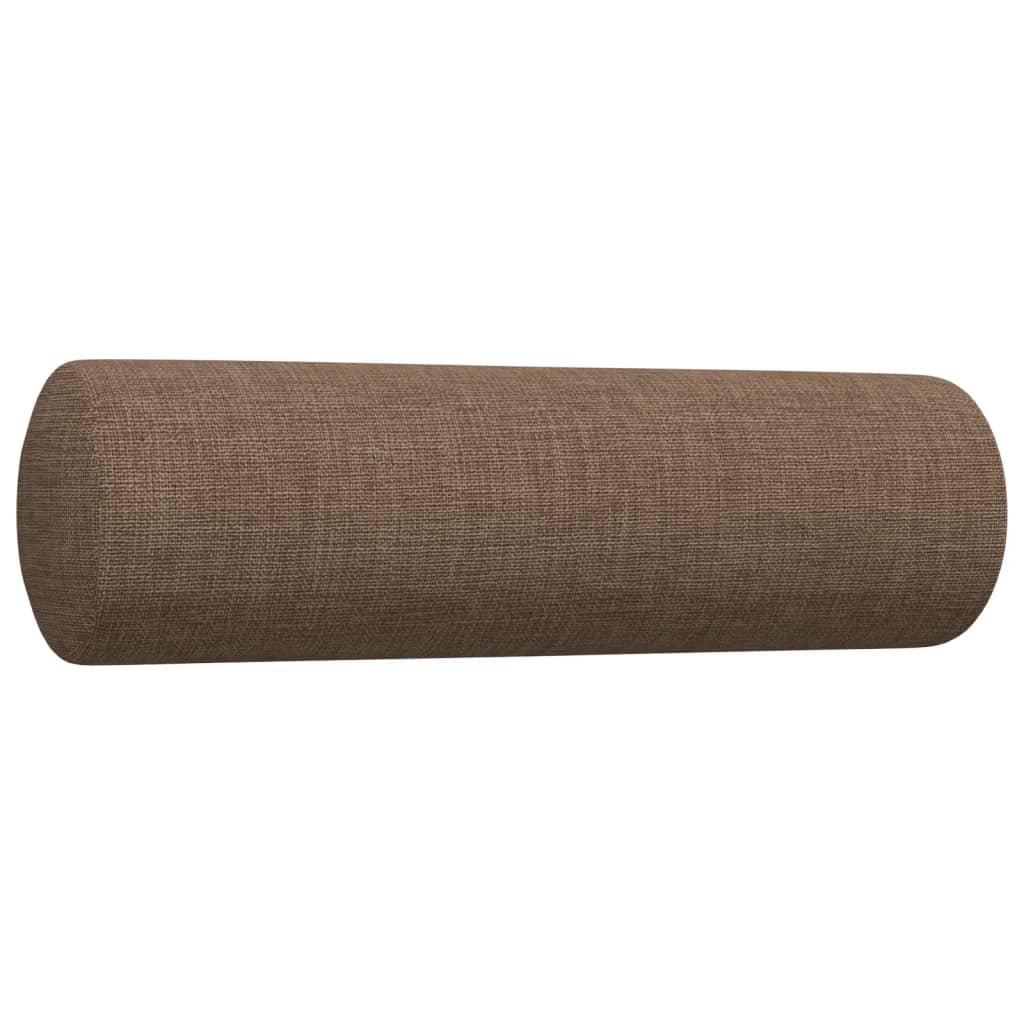 vidaXL Set canapele cu taburet și perne, 3 piese, maro, textil vidaXL Set canapele cu taburet și perne, 3 piese, maro, textil