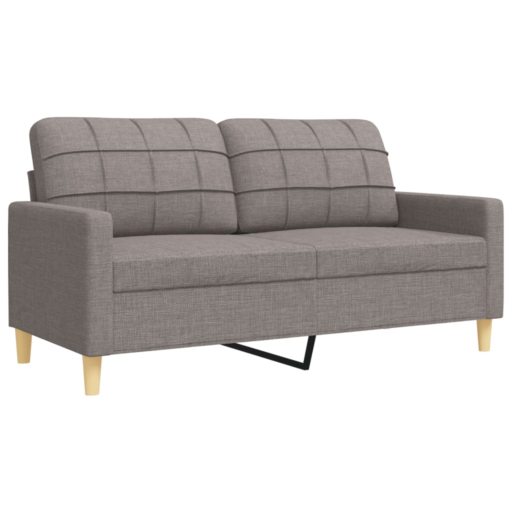 vidaXL Set canapele cu taburet și perne, 3 piese, taupe, textil vidaXL Set canapele cu taburet și perne, 3 piese, taupe, textil