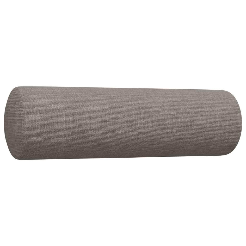 vidaXL Set canapele cu taburet și perne, 3 piese, taupe, textil vidaXL Set canapele cu taburet și perne, 3 piese, taupe, textil