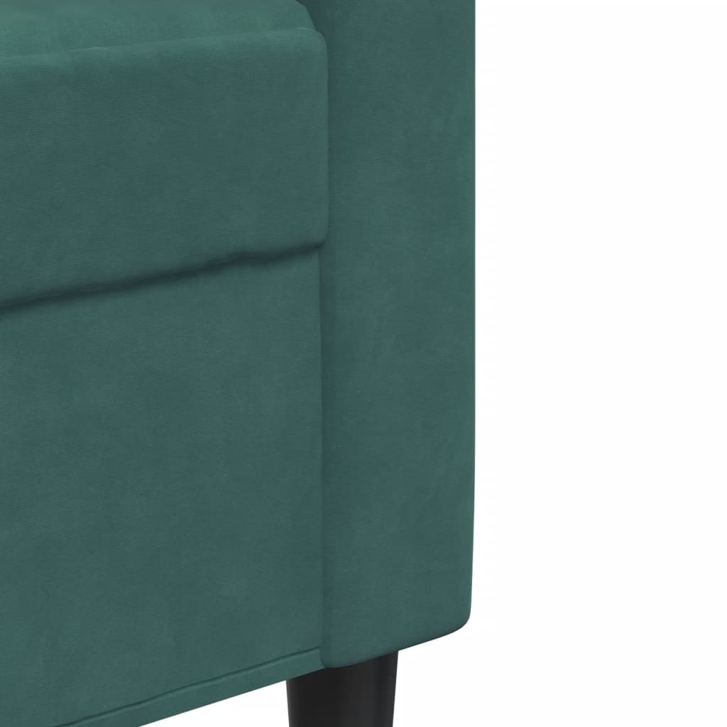 vidaXL Set de canapele cu perne, 3 piese, verde închis, catifea vidaXL Set de canapele cu perne, 3 piese, verde închis, catifea